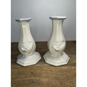 Vintage McCoy Country Accents Ceramic Goose Candlestick Holders - Grandma Core